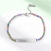 304 Stainless Steel Rhinestone Cup Chain Bracelets BJEW-G753-02P-01-2