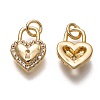 Brass Micro Pave Clear Cubic Zirconia Charms ZIRC-B002-11G-2