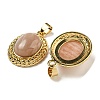 Natural Sunstone Oval Pendants G-B079-02G-03-2