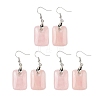 Natutal Rose Quartz Dangle Earrings EJEW-F343-E10-1