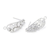 Brass Pave Clear Cubic Zirconia Stud Earring Findings KK-F875-03P-2