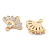 Brass Clear Cubic Zirconia Connector Charms KK-G516-08G-2