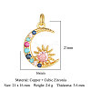 Brass Micro Pave Colorful Cubic Zirconia Pendants ZIRC-OY001-10G-2