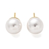 Brass ABS Imitation Pearl Stud Earrings EJEW-B132-01C-G-4