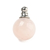 Natural Rose Quartz Perfume Bottle Pendants G-K338-22P-02-1