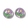 Transparent Flower Resin Cabochons RESI-G034-B02-2