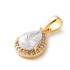 Brass Micro Pave Clear Cubic Zirconia Pendants KK-L227-001G-2