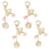 4Pcs 4 Styles Alloy Enamel Pendant Keychains HJEW-FS00052-1