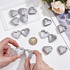 12Pcs 316 Stainless Steel Locket Pendants STAS-PH0007-25-3