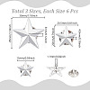 18Pcs 3 Styles Pentagram Alloy Brooches JEWB-GA0001-35P-2