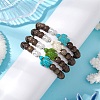 Synthetic Howlite & Turquoise Beaded Stretch Bracelets BJEW-JB111343-3