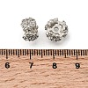 Brass Micro Pave Clear Cubic Zirconia Spacer Beads KK-Z156-09P-2