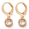 Brass Micro Pave Clear Cubic Zirconia Leverback Earrings EJEW-K300-33G-4