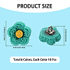 60Pcs 6 Colors 1-Hole Iron Plastic Shank Buttons BUTT-CY0001-26B-2