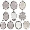 10Pcs 10 Styles Tibetan Style Alloy Pendant Cabochon Settings FIND-SP0002-50-1