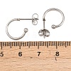 C-Shaped 304 Stainless Steel Stud Earrings EJEW-Z154-01P-01-5