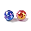 10Pcs UV Plating Colours Acrylic Beads OACR-S146-01F-2