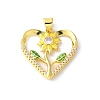 Brass Micro Pave Cubic Zirconia Pendants KK-A252-36G-1
