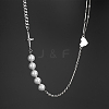 Stylish Stainless Steel Chain Pearl Necklace for Daily Unisex Wear JK3041-1