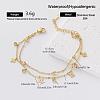 304 Stainless Steel Pave Clear Cubic Zirconia Charm 2-Strand Bracelets for Women VY6048-2-1