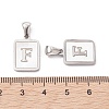 304 Stainless Steel Pave Shell Pendants STAS-G327-01P-F-3