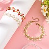 3Pcs 3 Colors Flower Seed Bead Beaded Bracelet Sets with Cherry Quartz Glass & Natural Rose Quartz & Carnelian for Women BJEW-MZ00350-1