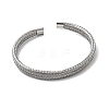 Braided 304 Stainless Steel Cuff Bangles for Women BJEW-A067-08P-4