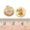 Ring with Clover 304 Stainless Steel Polymer Clay Rhinestones Stud Earrings EJEW-G453-04G-5
