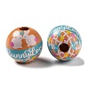 Easter Theme Printed Wood European Beads WOOD-M010-02G-2