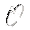 304 Stainless Steel Enamel Spanner Shaped Open Cuff Bangles for Women LS-BJEW-M316-06P-1