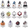 14Pcs 14 Style Halloween Theme Rack Plating Spray Painted Alloy Enamel Pendants ENAM-YW0003-84-3