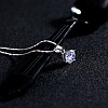 Fashion Real 18K Platinum Plated Alloy Austrian Crystal Round Pendant Necklaces NJEW-DD0001-56B-4