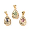 Brass Micro Pave Cubic Zirconia Pendants ZIRC-I063-40G-1