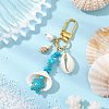 4Pcs 4 Styles Synthetic Turquoise Chip Bead and Shell Pendant Decorations HJEW-JM02915-5