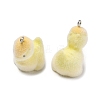 Flocking Opaque Resin Pendants RESI-F064-A12-2