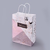 Rectangle Kraft Paper Bags with Handle DIY-I030-02B-04-2