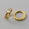 2Pcs 2 Style Cubic Zirconia Heart Finger Rings RJEW-WH0016-02G-02-3
