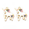 Rack Plating Alloy Enamel Pendants ENAM-T011-166-2