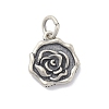 925 Sterling Silver Flower Charms with Jump Rings and 925 Stamp STER-M021-02AS-01-1