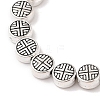 Tibetan Style Flat Round Alloy Bead Strands TIBEB-O007-09-NR-1