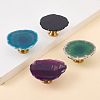4Pcs 4 Colors Brass & Natural Agate Drawer Knobs AJEW-DR0001-63-4