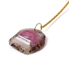 Natural Rose Quartz Chips & Agate Slice Suncatcher AJEW-C048-01A-3