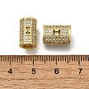 Brass Micro Pave Clear Cubic Zirconia European Beads ZIRC-I070-075G-2