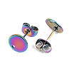 Ion Plating(IP) 304 Stainless Steel Stud Earring Findings STAS-P198-25-8mm-M-2