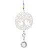 201 Stainless Steel Tree of Life Shape & Rainbow Crystal Glass Hanging Suncatcher HJEW-JM04680-2