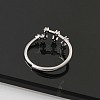 Constellations Rhodium Plated 925 Sterling Silver Micro Pave Clear Cubic Zirconia Adjustable Rings for Women RJEW-P130-01P-I-3