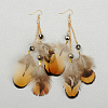 Fashion Feather Earrings EJEW-D008-74-1