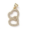 Brass Micro Pave Cubic Zirconia Pendants ZIRC-G157-11G-02-1