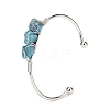 Natural Apatite Chips Beaded Cuff Bangles PW-WG90661-08-1