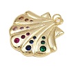 Brass Micro Pave Cubic Zirconia Pendants KK-D424-19G-2